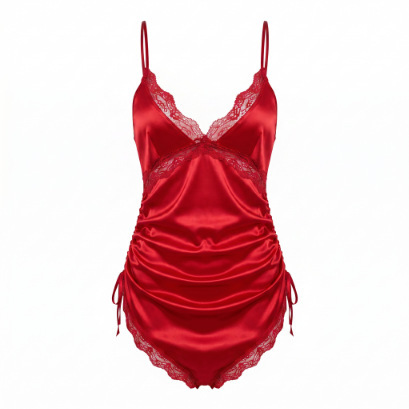 Feiniao moon gaze lingerie set - seductive backless slip dress with lace trim and uniform-inspired pure-yu sleepwear outfit