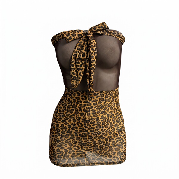Feiniao moon gaze sexy leopard bodycon dress - seductive lingerie set for bold, playful vibes