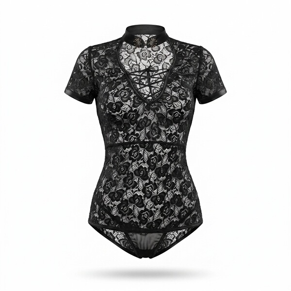 Feiniao moonlit bird chinese silk lingerie - vintage qipao sleep dress with embroidered buttons & lace trim