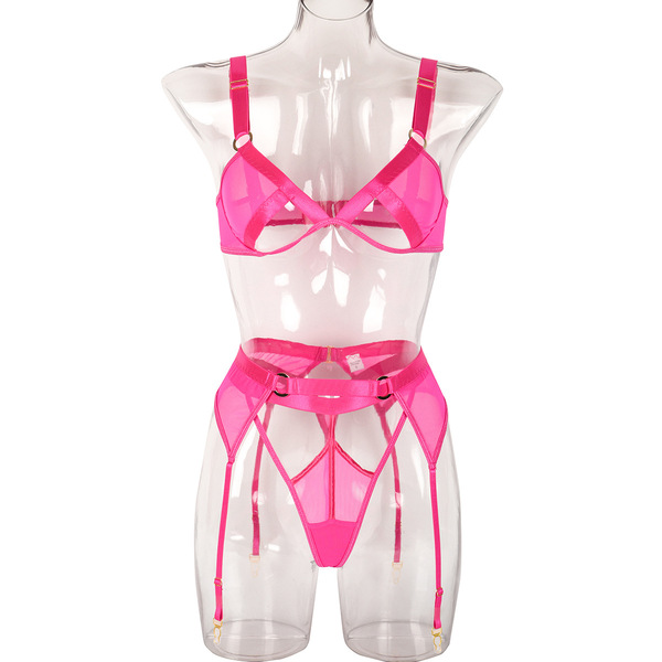 Russian & European Lace Bodysuit Set - 3-Piece Christmas Party Outfit with Cut-Out Details - fluorescent powder