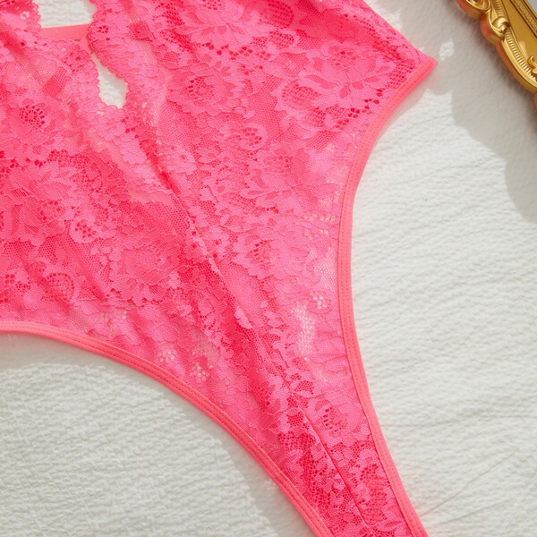 Luxury full-lace sheer bodysuit with intricate floral patterns, perfect for women seeking sexy european-style erotic lingerie...