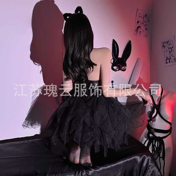 Glowing cloud dark fantasy lingerie dress - pvc leather sexy devil cosplay outfit with adjustable straps