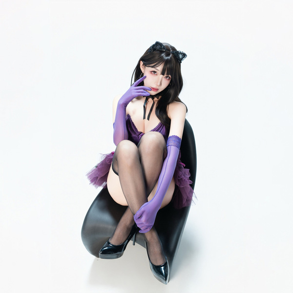 Gorgeous cloud sexy halloween cos outfit featuring a purple devil tutu skirt with a pu mini dress set, perfect for themed eve...