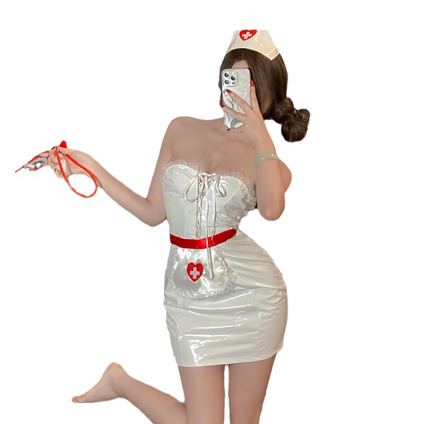 Gorgeous cloud sexy nurse costume - playful cute cosplay outfit for nightclub, bar & party