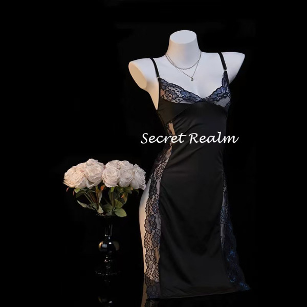 Pure & Seductive Lingerie Set – Modest Yet Alluring Qipao-Inspired Sleepwear & Cosplay Outfit - Green cheongsam [cheongsam + T-shirt] + black stockings