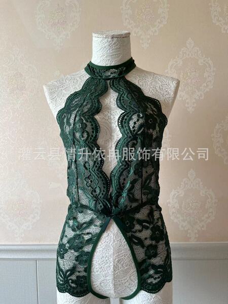 Wholesale Sexy Lingerie for Amazon - Open-Crotch Bodysuits & Erotic Sleepwear Factory Direct - Dark green