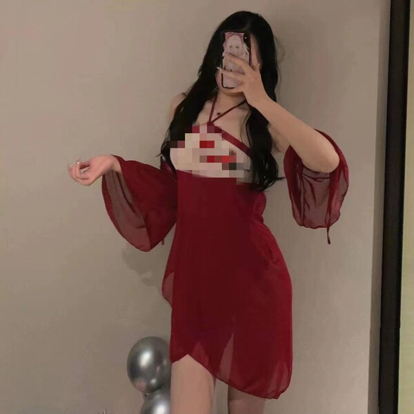 Sensual Hanfu Lingerie Set - Plus Size Ancient Chinese Style Busty Bodice & Matching Skirt, Erotic Palace-Inspired Outfi - H186