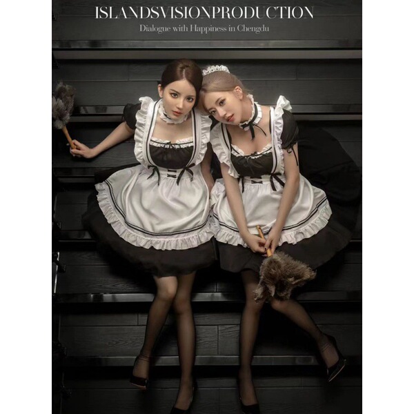 Halloween maid costume for women - plus size lolita dress, soft girl style