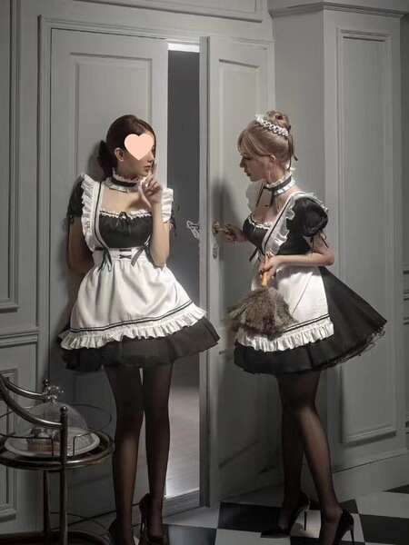 Sexy cute kawaii halloween maid costume for women, plus size soft dress set perfect for cosplay and parties