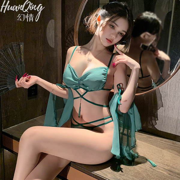 Huanqing ancient chinese style lingerie set - pure-yu seductive sleepwear for small bust enhancement & bedroom allure