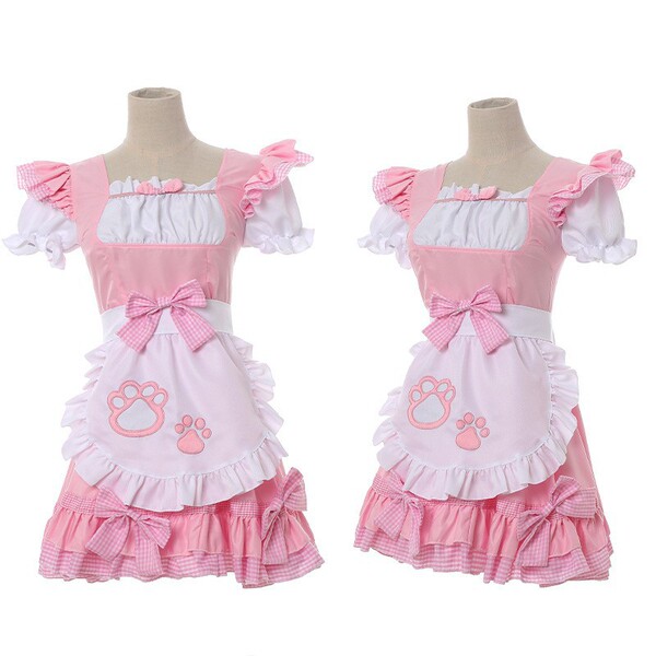 Japanese maid cosplay dress - sweet cat-themed lolita dress for cute soft girl aesthetic