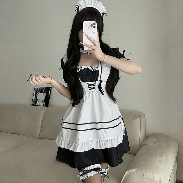Japanese maid dress for women, cute anime cosplay lolita outfit, soft girly kawaii costume for daily wear and cosplay.