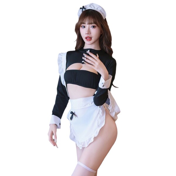 Japanese maid outfit set featuring sexy cosplay lingerie, kimono-style jk uniform, and seductive sleepwear for women.