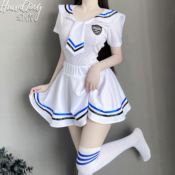 Japanese schoolgirl lingerie set featuring a stylish jk short skirt and sailor uniform outfit, perfect for a chic and playful...