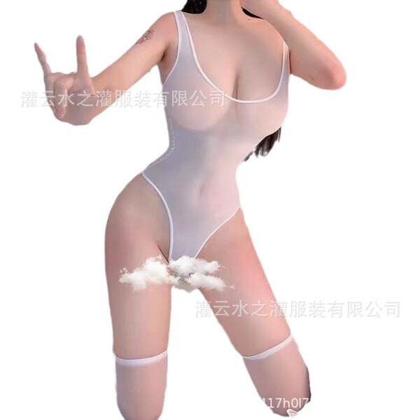 Sexy bodysuit with open crotch design, perfect for small busts, offering cute and alluring fit.