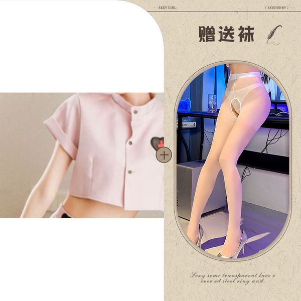 Sexy girls skirt set with sheer design, perfect for role play, featuring pink sailor uniform style.