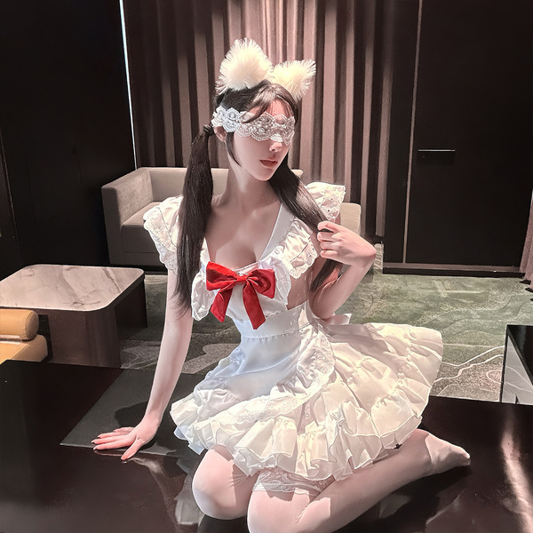 Jinxiao soft & playful lingerie set - bowknot maid-inspired pure-yet-sensual lolita erotic underwear for women, featuring a w...
