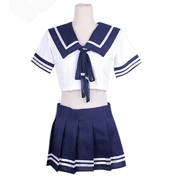 Jk uniform set for women - cute sailor style school outfit with pleated skirt & airline hostess inspired costume