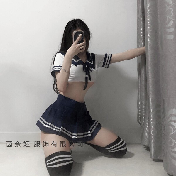 Jk uniform set for women - cute sailor style school outfit with pleated skirt & airline hostess inspired costume