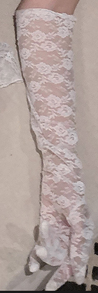 Ruolan Sexy Lingerie Dress - Velvet Pure-Temptation Cami Slip Dress for Christmas & New Year Live Streaming - Can be paired with lace gloves [gloves only]
