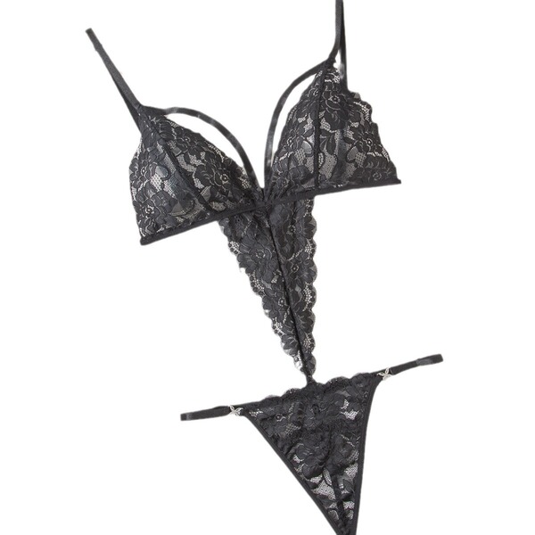 Sexy lace bodysuit featuring sheer fabric and intricate detailing, perfect for european and us style intimate wear.