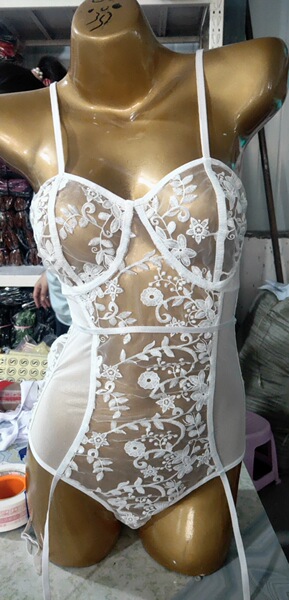 Elegant lace trim sheer mesh bodysuit for women, featuring european-style sexy lace design, perfect bodycon fit.