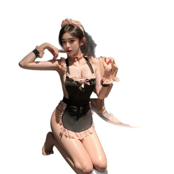 Sexy maid costume with cute frills, perfect for women seeking a playful and elegant look. ideal for themed events or personal...