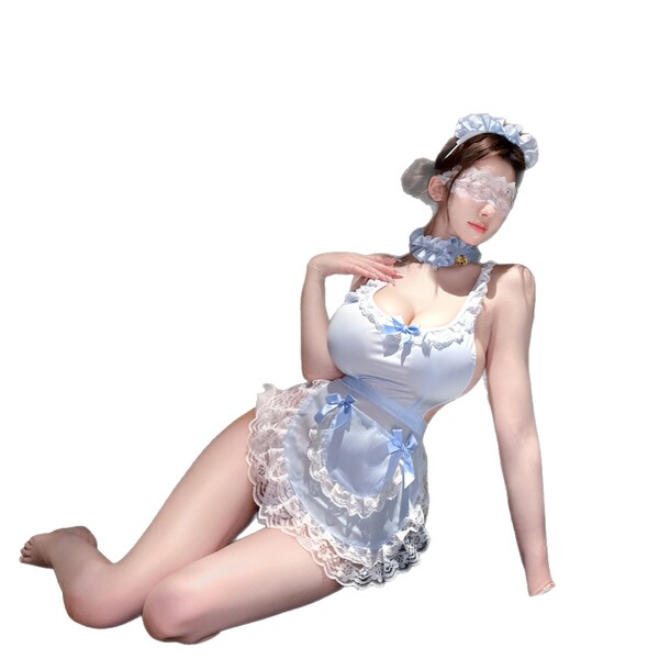Lemon story seductive maid costume featuring a backless uniform with lace details, perfect for role play and cosplay.