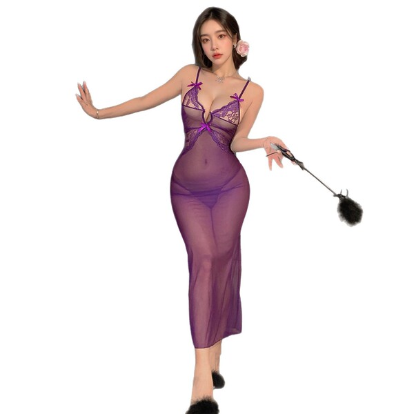 Meinaer sexy mesh deep v-neck sleeveless nightclub dress - sheer thin long evening gown for women
