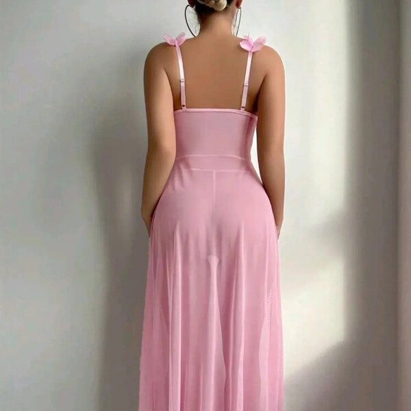 Pure allure lace cami dress – sexy low-cut sleeveless long slip dress for women, elegant bridal lingerie & evening wear