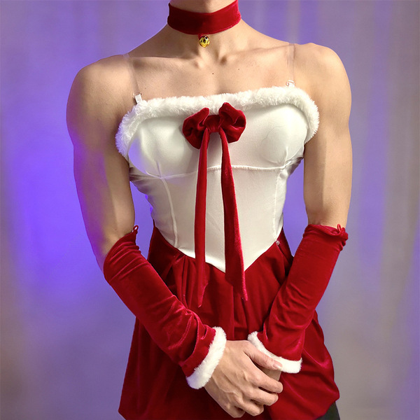 Sexy chinese new year bunny boy costume - velvet lingerie dress for men, perfect for role play with elegant design