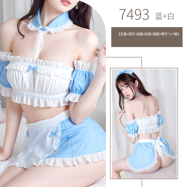 Cute Lingerie Set for Women - Pure & Tempting Maid Costume with Lace Trim, Sweet Cosplay Outfit - Maid outfit