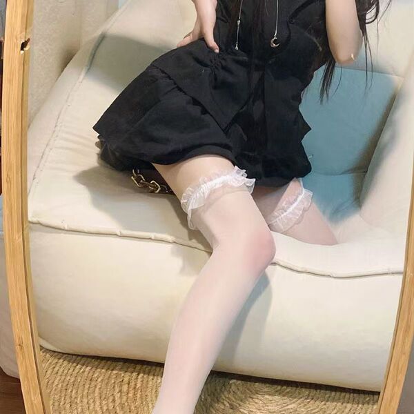 Women's Maid Costume Set with Bells - Sexy Lingerie Bodysuit & Sleepwear for Small Bust Enhancement, Wholesale Dropshipp - Maid outfit + white ruffled stockings