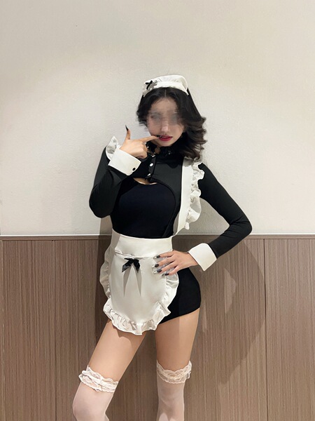 Anime Maid Lingerie Set - Cute Cosplay Uniform & Sexy Sleep Dress, Lolita Style One-Piece Outfit - Maid Outfit [Includes bodysuit + apron + headband]