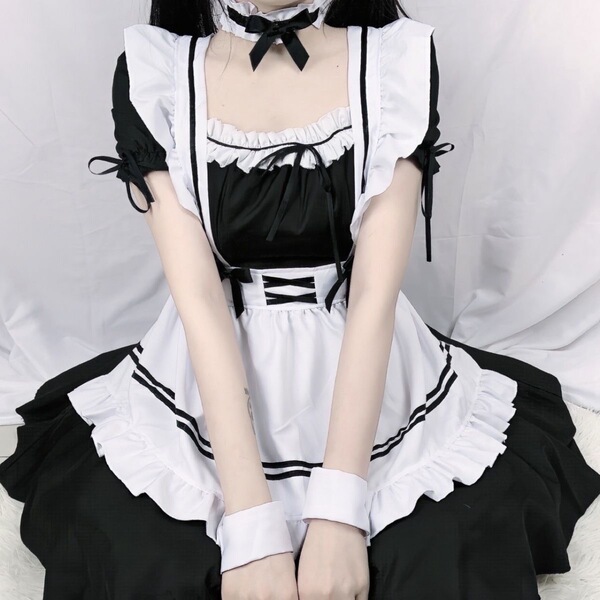 Tifei QQNY Plus Size Maid Cosplay Dress - Cute Sexy Lolita Student Uniform Costume for Women - Maid uniform