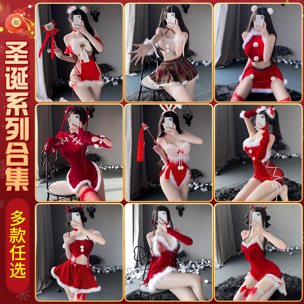 Mannyan new year lingerie set - sexy reindeer christmas costume & pure-temptation sleepwear dress, festive holiday-themed out...
