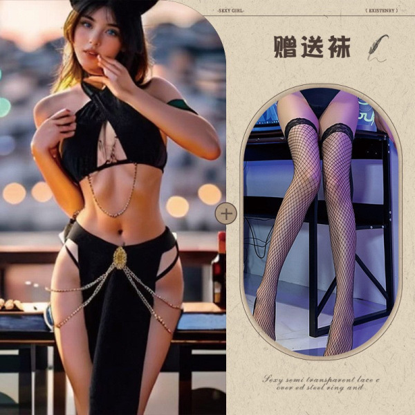 Mannyqing lingerie set: pure & tempting queen style cutout halter bodysuit catwoman outfit with fishnet stockings.