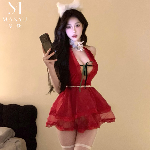 Manyu original christmas sleep dress - sexy pure-temptation lingerie for women, festive holiday nightwear