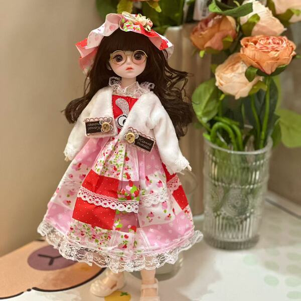BJD Doll 6-Part Outfit Set for 30cm Dolls - Princess Dress-Up Clothes Kit for Girls & Collectors - Maple leaves
