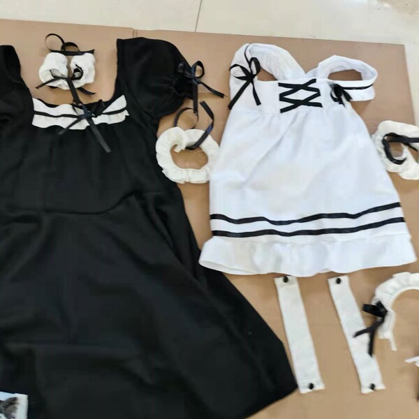 Miracle nikki maid costume dress - lolita cosplay outfit for women & crossplay enthusiasts, featuring black and white sailor-...