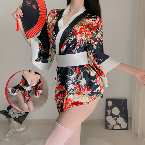 Muran new japanese kimono lingerie featuring floral patterns, playful design, and elegant style, perfect for a sexy costume. ...