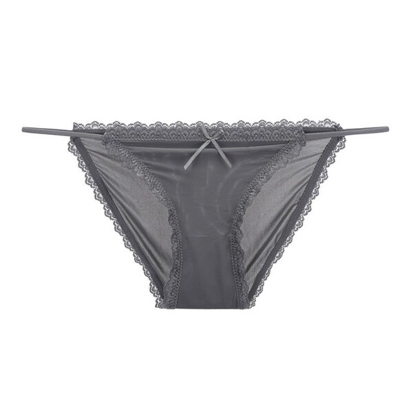 Ruiyun Sexy Lace Bikini Panties for Women – Japanese Style Low-Rise Breathable Thin-Strap Pure & Alluring Underwear - N32★Gray