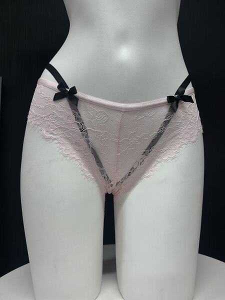 Pure & Sweet Lace Women's Mid-Rise Seamless Cotton Underwear - Ultra-Soft, Antibacterial, Super-Stretchy - N72 Pink