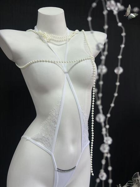 French-Style Lace Mesh Bikini Panties for Women – Sheer Cross-Strap Cotton-Crotch Sexy Lingerie - N73