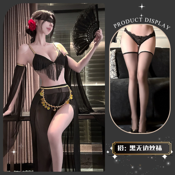 Luxury Sensual Lingerie for Women – Exotic Erotic Intimate Wear, Seductive & Elegant Boudoir Set - Juri Maiko ~ + Black Stockings