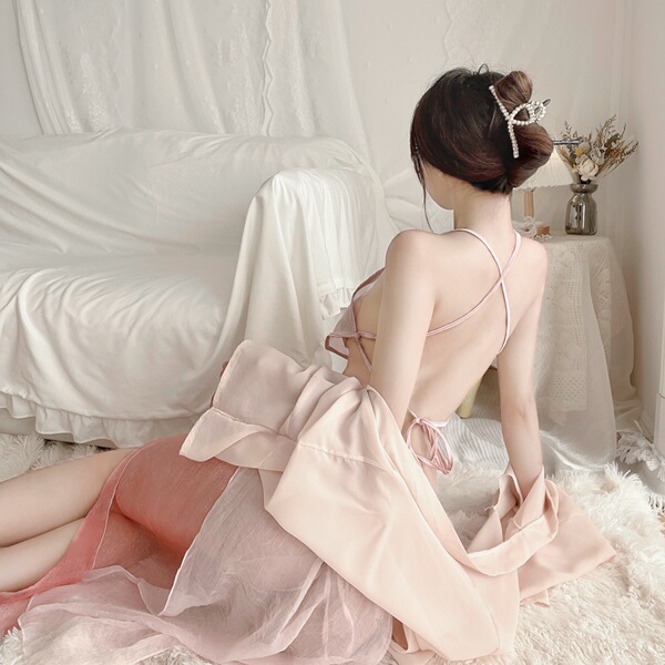 Vintage chinese erotic sleepwear featuring night dream lotus hanfu lingerie set with intricate embroidery and elegant design,...