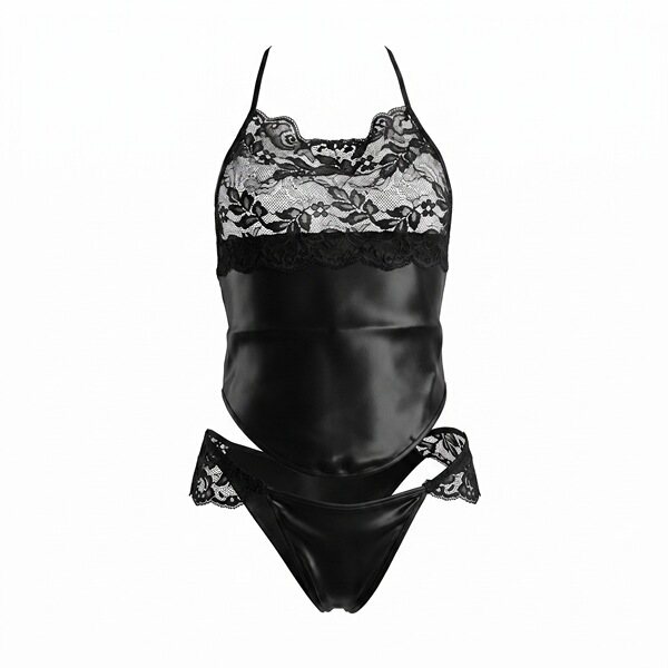 Night silk seductive lingerie set - ancient chinese hanfu style with busty bodice and erotic palace-inspired design