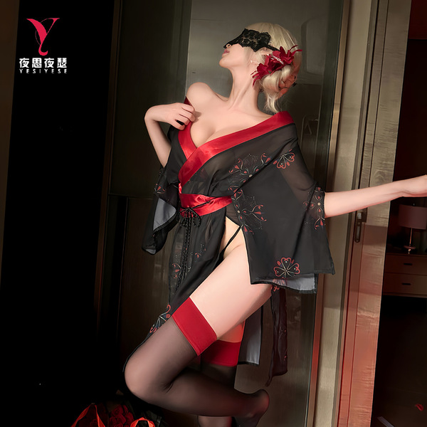 Night silk sensual hanfu lingerie - sexy ancient chinese style no-remove pure temptation custom kimono-inspired outfit featur...