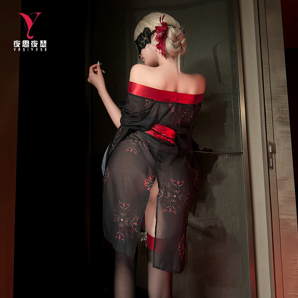 Night silk sensual hanfu lingerie - sexy ancient chinese style no-remove pure temptation custom kimono-inspired outfit featur...