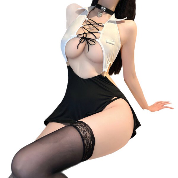 Sexy nightsigh nightseduce lingerie set featuring sheer lace design, perfect for role play with its elegant and provocative s...
